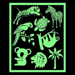 Набор для рисования в темноте «Дикие животные», с наклейками и раскраской