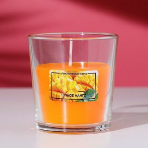 Свеча в гладком стакане ароматизированная "Сочное манго" 4820520