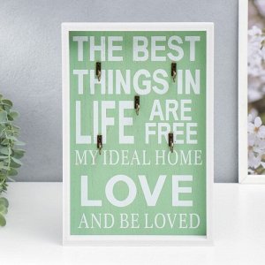 Крючки декоративные дерево "Мой идеальный дом" бело-зелёный 30х20,2х3 см
