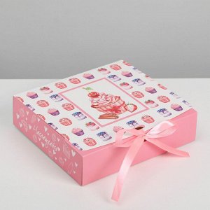 Складная коробка подарочная «Наслаждайся», 20 х 18 х 5 см