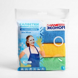 Эконом Smart №3 Салфетка микрофибра 30*30 80*20, 72430