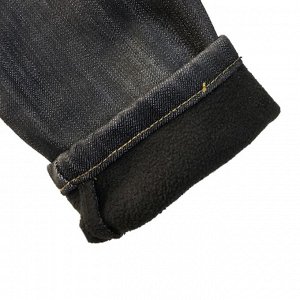 Размер 40. Рост 155. Женские утепленные джинсы C.V.B. черного цвета со светлыми переходами.