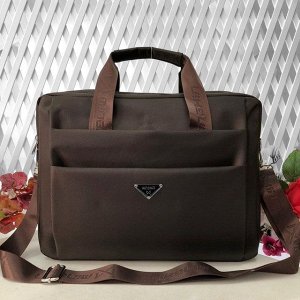 Мужская сумка Pur Homme А4 из плотного текстиля кофейного цвета.