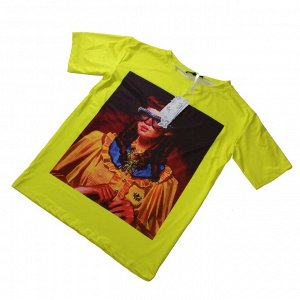 Размер 44-46. Стильная женская футболка Rose_Enjoy желтого цвета.