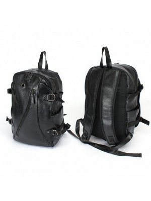 Рюкзак муж искусственная кожа Lanchi-8819  (USB-заряд),  1отд,  3внеш,  2внут/карм,  черный 239250