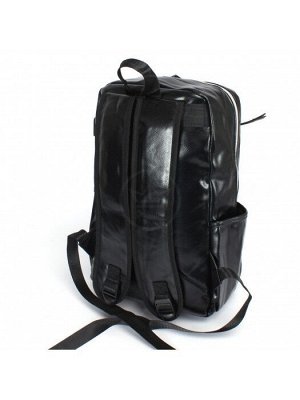 Рюкзак муж искусственная кожа Lanchi-927  (USB-заряд),  1отд,  4внеш,  2внут/карм,  черный 239238