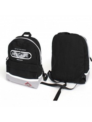 Рюкзак MC-9039,  молодежный 1отд,  1внутр+1внеш.карм,  черный/серый 237495