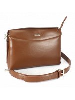 Сумка женская искусственная кожа DJ-CM 6233-BROWN,  1отд+карм/перег,  плечевой ремень,  коричневый 242510