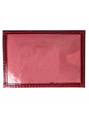 Обложка пропуск/карточка/проездной Premier-V-41 натуральная кожа красный темный гладкий (138)  153748