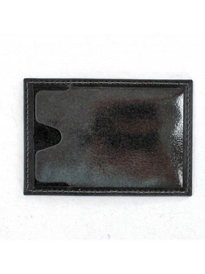 Обложка пропуск/карточка/проездной Premier-V-41 натуральная кожа черный пулл-ап (30)  232219