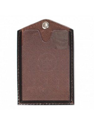 Обложка пропуск/карточка/проездной Premier-V-42 натуральная кожа коричневый гладкая (88)  183328