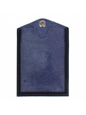 Обложка пропуск/карточка/проездной Premier-V-42 натуральная кожа синий тем флотер (351)  215100