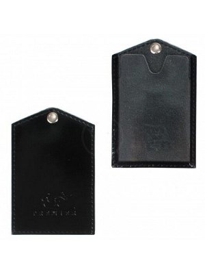 Обложка пропуск/карточка/проездной Premier-V-42 натуральная кожа черный гладкий (89)  176082