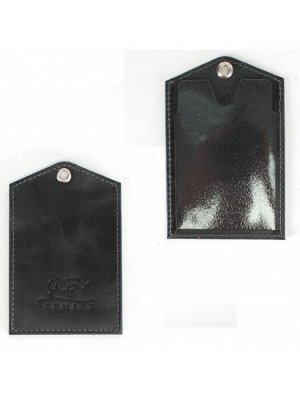 Обложка пропуск/карточка/проездной Premier-V-42 натуральная кожа черный пулл-ап (30)  228874