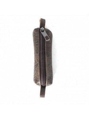 Футляр для ключей-FNX-КЛБ-100 натуральная кожа коричневый тем крек антик буквы (1861)  242975