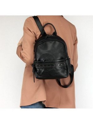 Рюкзак жен натуральная кожа OPI-8029,  2отд,  3внутр+4внеш/карм,  черный 243197
