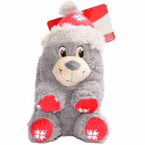 Игрушка для собак KONG Holiday "Полярный медведь" 15 см, белый или серый, в ассортименте