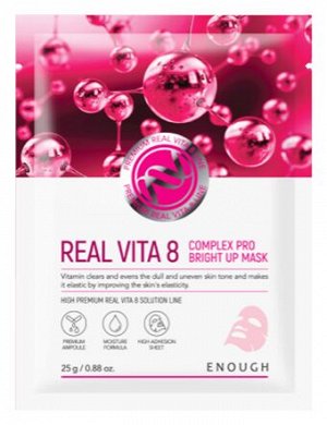 [Enough] Тканевая маска с витаминами для сияния кожи, Real Vita 8 Complex Pro Bright up mask 25 мл