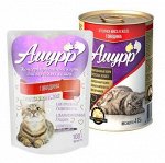 Конс. 400 гр. ж/б &quot;АМУРР&quot; для кошек  ЖЕЛЕ - ГОВЯДИНА