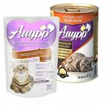 Конс. 400 гр. ж/б &quot;АМУРР&quot; для кошек  ЖЕЛЕ - МЯСНОЕ АССОРТИ