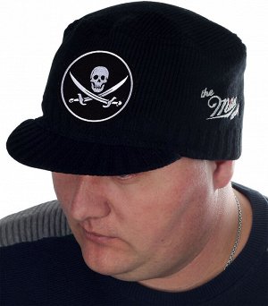 Мужская шапка от бренда Miller Way в пиратско-байкерском дизайне - недорогая, но теплая и удобная кепка. ХИТ ПРОДАЖ в Москве и других городах России. Крутой подарок! ОСТАТКИ СЛАДКИ!!!!