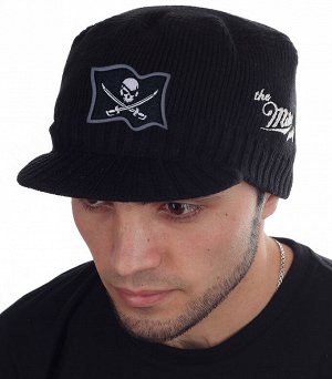 Мужская теплая шапка Miller Way с нашивкой в виде пиратского флага - спортивно-классический фасон, который идеально вписывается в городскую моду ОСТАТКИ СЛАДКИ!!!!