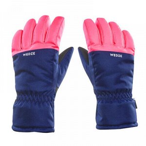 Перчатки лыжные теплые водонепроницаемые д/детей сине-розовые флуоресцентные 100
