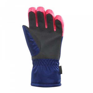 Перчатки лыжные теплые водонепроницаемые д/детей сине-розовые флуоресцентные 100