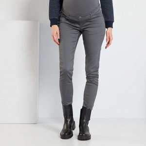 Узкие брюки для беременных - серый