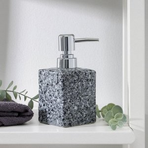 Дозатор для жидкого мыла Доляна «Гранит», 400 мл, цвет серый