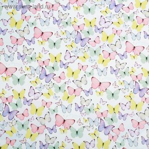 Бумага упаковочная глянцевая «Светлые бабочки», 70 × 100 см