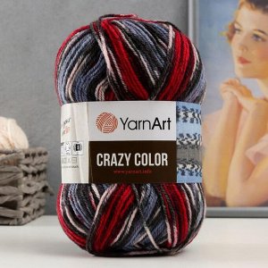 Пряжа "Crazy color" 25% шерсть, 75% акрил 260м/100гр (164 принт)