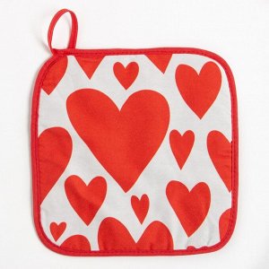 Кухонный набор "Этель" Red hearts полотенце 40х73 см, прихватка 19х19 см, фартук 60х65 см 7550978