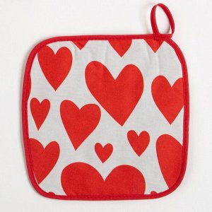 Кухонный набор "Этель" Red hearts полотенце 40х73 см, прихватка 19х19 см, фартук 60х65 см 7550978