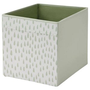 DRÖNA ДРЁНА Коробка, с рисунком светло-зеленый/белый 33x38x33 см
