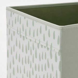 DRÖNA ДРЁНА Коробка, с рисунком светло-зеленый/белый33x38x33 см