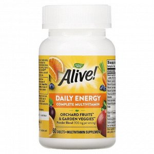 Nature's Way, Alive!, Daily Energy (Энергия на каждый день), мультивитаминный и мультиминеральный комплекс, 60 таблеток