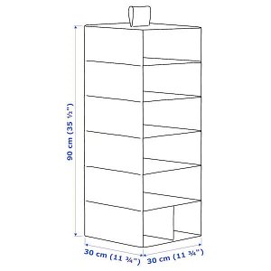 STUK СТУК Модуль для хранения/7 отделений, белый/серый 30x30x90 см