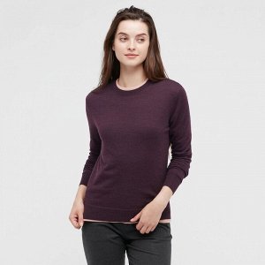 UNIQLO Мериносовый свитер, пурпурный