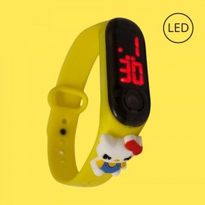 Детские наручные LED часы жёлтые.