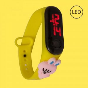 Детские наручные LED часы жёлтые.