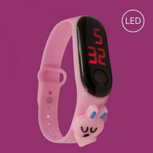 Детские наручные LED часы, розовые, Ч35459, арт.126.166