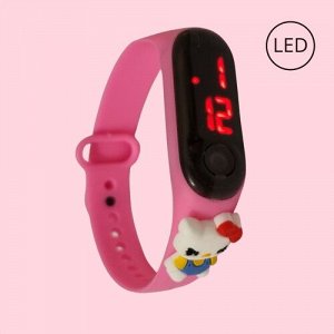 Детские наручные LED часы розовые
