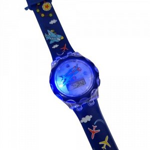 Детские светящиеся часы, синие, Ч06602, арт.126.115