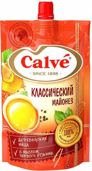 «Calve», майонез «Классический» 50%, 200г