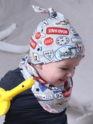 MIALT Комплект для мальчика: головной убор+манишка
