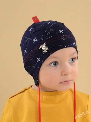 Хлопковая шапочка с завязками