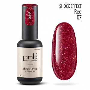 Светоотражающий гель-лак PNB Shock Effect, Red 07 8 мл
