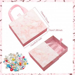 Набор браслетов с подвесками «сделай сам», 64 шт., Подарочная коробка розового цвета для девочек и женщин, изготовление ювелирных ожерелий, на подарок