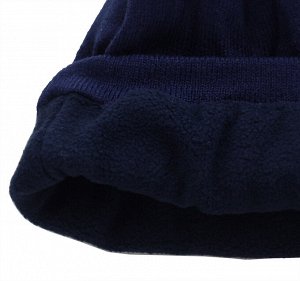 Шапка Теплая шапка роскошного синего цвета привлекательная модель с флисом  №233 ОСТАТКИ СЛАДКИ!!!!